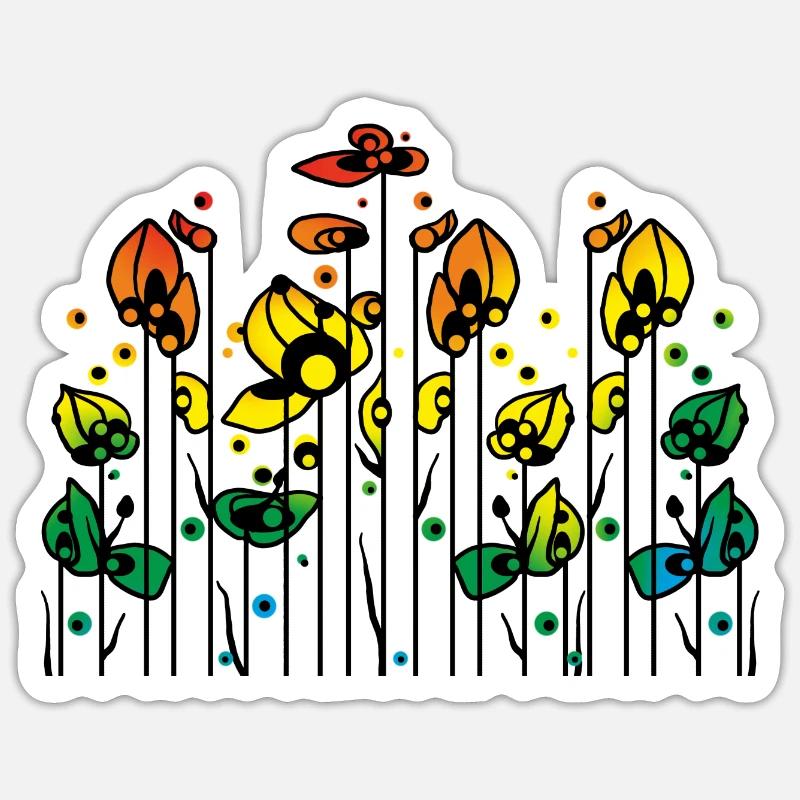 Fleur - Sticker taille S (10 x 10 cm) - blanc mat