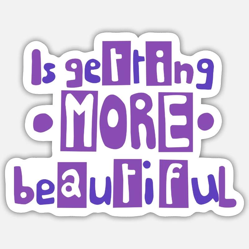 wird schöner - Sticker Größe S (10 x 10 cm) - Mattweiß