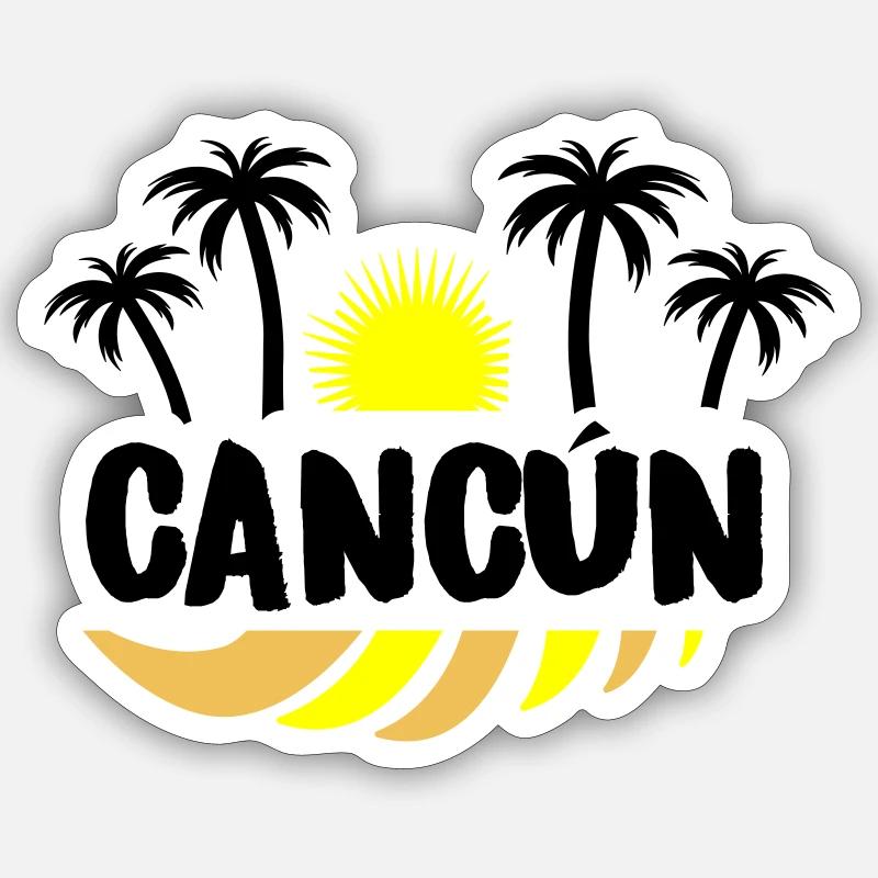 Cancun - Sticker taille S (10 x 10 cm) - blanc mat
