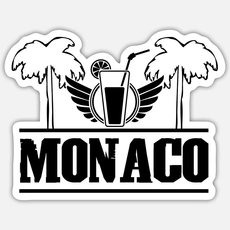 Monaco - Sticker Größe S (10 x 10 cm) - Mattweiß