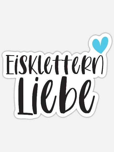 Eisklettern Klettern Wintersport Eis Geschenk - Sticker Größe S (10 x 10 cm) - Mattweiß