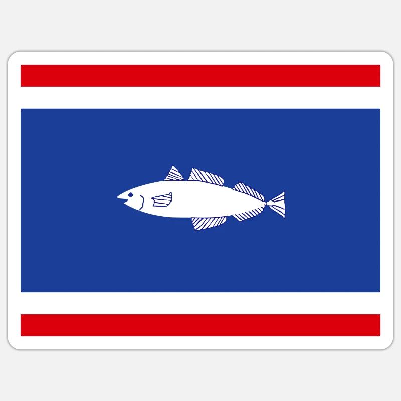 Urk flag - Sticker size S (10 x 10 cm) - white matte
