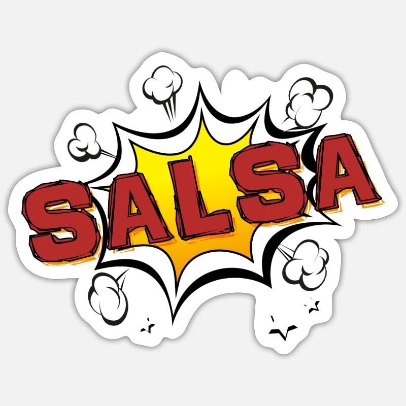 Salsa Boom - Sticker Größe S (10 x 10 cm) - Mattweiß