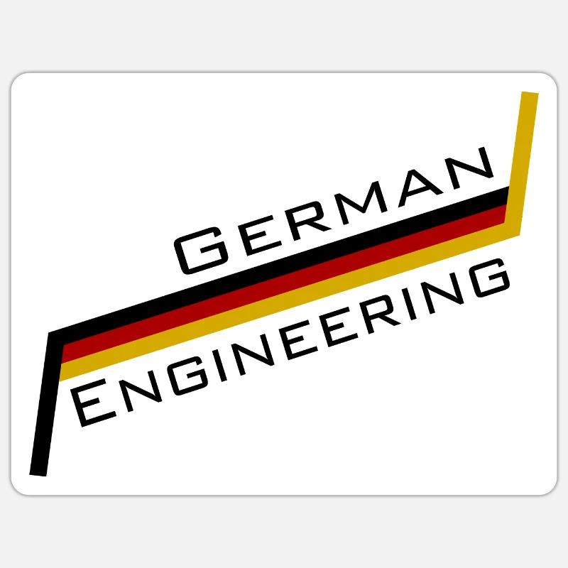 German Engineering - Sticker Größe S (10 x 10 cm) - Mattweiß