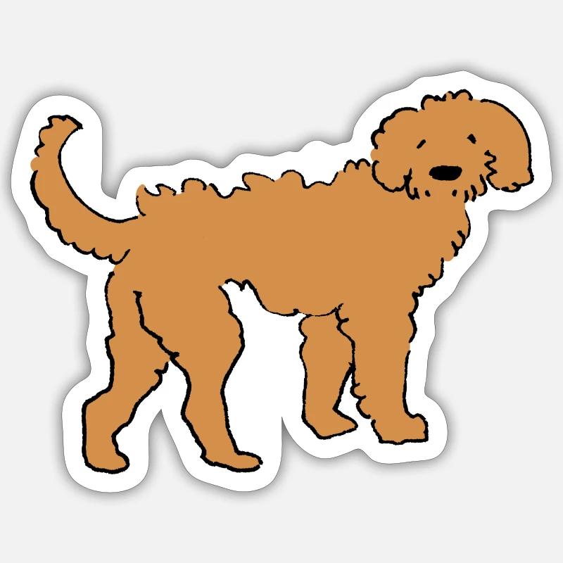 Doodle doré - Sticker taille S (10 x 10 cm) - blanc mat