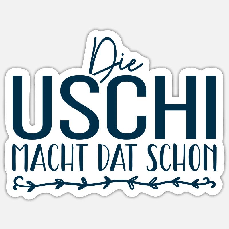 uschi - Sticker Größe S (10 x 10 cm) - Mattweiß