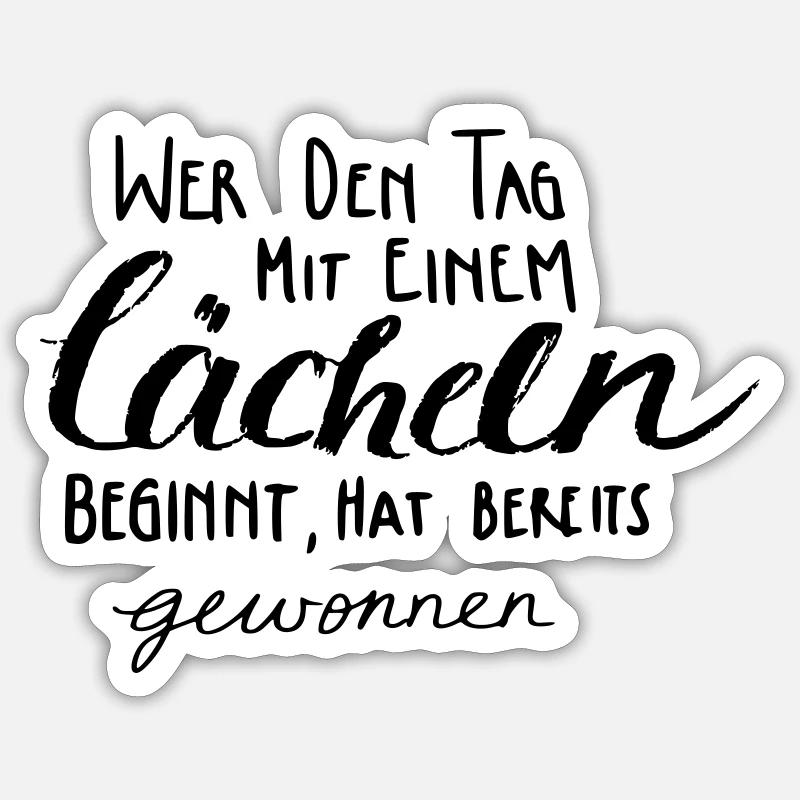 Lächeln - gewinnt! - Sticker Größe S (10 x 10 cm) - Mattweiß