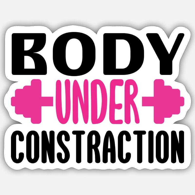 Body under contraction - Sticker size S (10 x 10 cm) - white matte