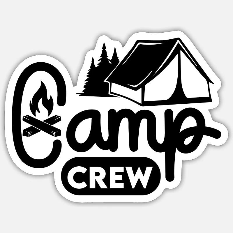 Camp crew 01 - Sticker size S (10 x 10 cm) - white matte