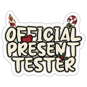 Christmas Present Tester - Santa - Sticker size S (10 x 10 cm) - white matte - Front