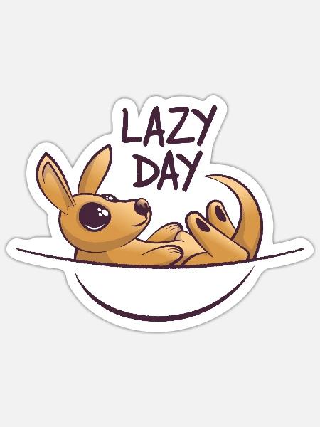 lazy day - Sticker Größe S (10 x 10 cm) - Mattweiß