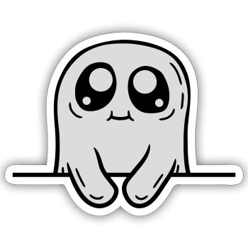 Süßer Geist hinter Mauer - Sticker Größe S (10 x 10 cm) - Mattweiß - Vorne