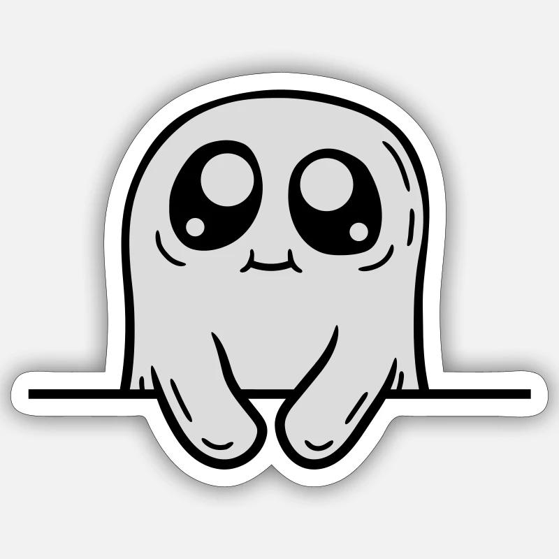Doux derrière le mur - Sticker taille S (10 x 10 cm) - blanc mat