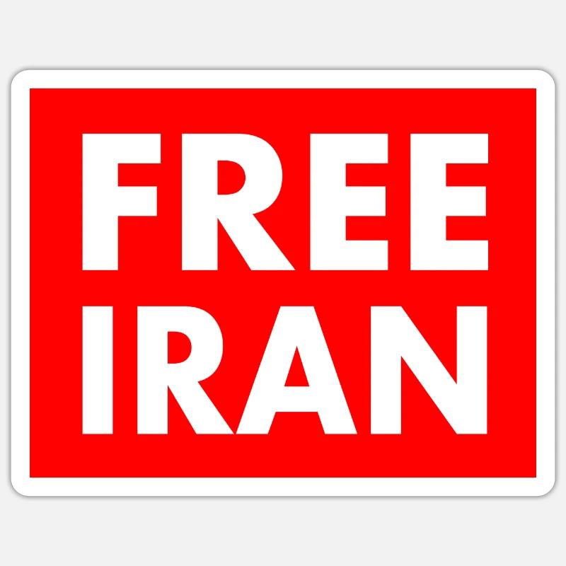 Free iran - Sticker taille S (10 x 10 cm) - blanc mat