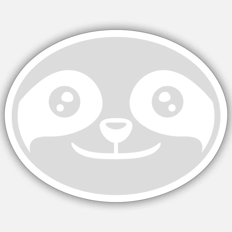 Head round sloth face - Sticker size S (10 x 10 cm) - white matte