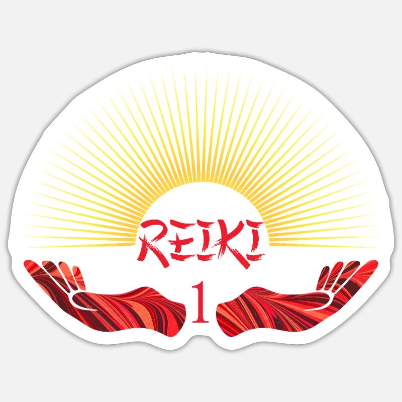 Reiki 1 E 18 - Sticker taille S (10 x 10 cm) - blanc mat