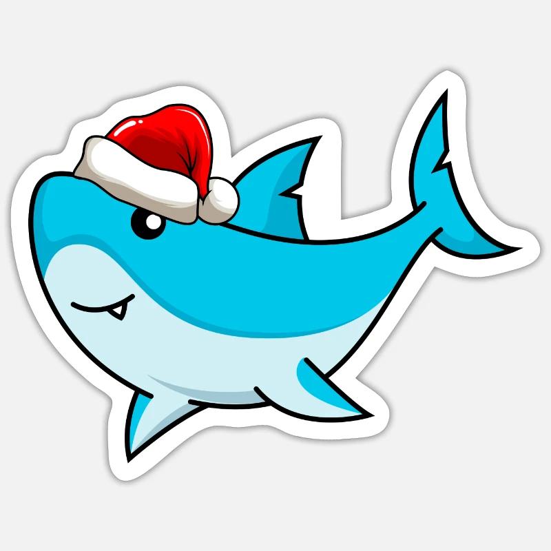 Hai Comic Weihnachten - Sticker Größe S (10 x 10 cm) - Mattweiß