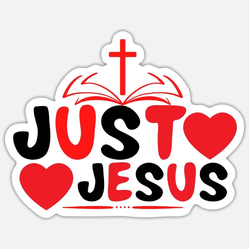 Just Jesus - Sticker Größe S (10 x 10 cm) - Mattweiß