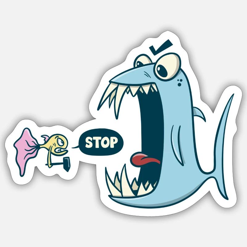 Stop - Small vs. Big Sticker size S (10 x 10 cm)