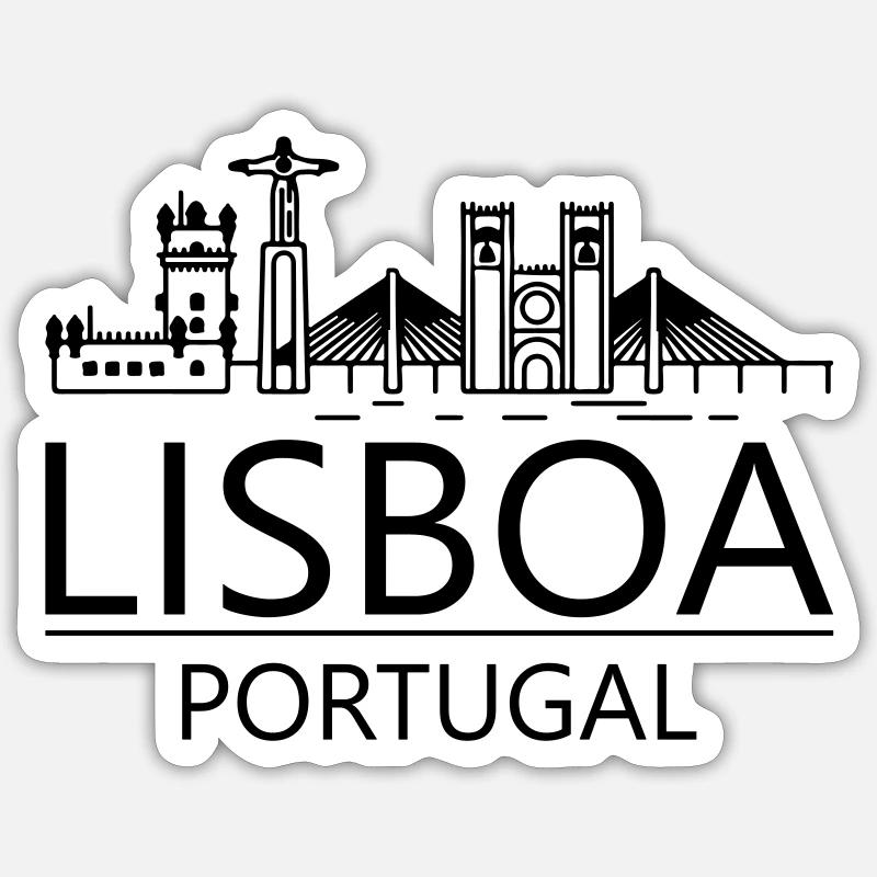 Lisboa - Sticker Größe S (10 x 10 cm) - Mattweiß
