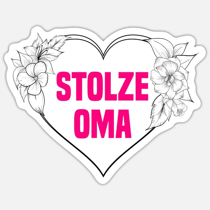 Stolze Oma - Sticker Größe S (10 x 10 cm) - Mattweiß