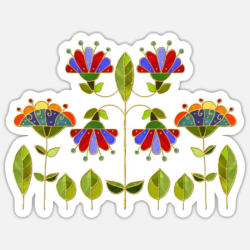 Fleur - Sticker taille S (10 x 10 cm) - blanc mat