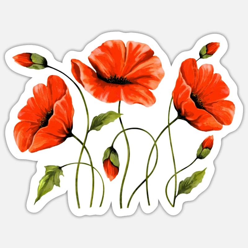 Blumen - Sticker Größe S (10 x 10 cm) - Mattweiß