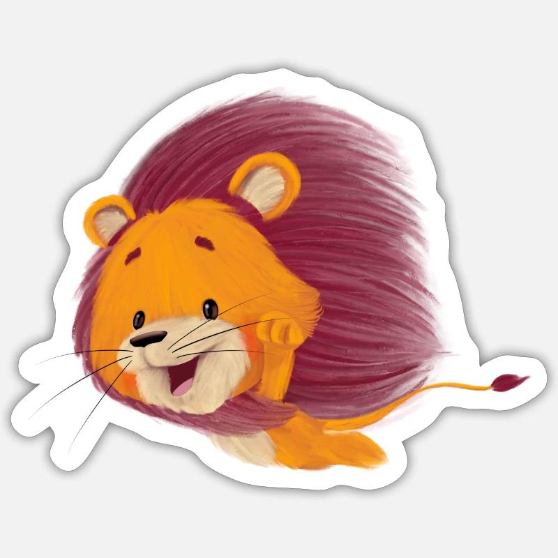 Lio Löwe - Sticker Größe S (10 x 10 cm) - Mattweiß