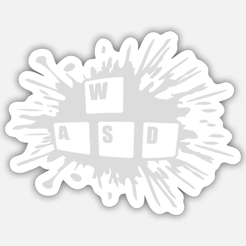 PC Computer WASD Keyboard Sticker size S (10 x 10 cm)