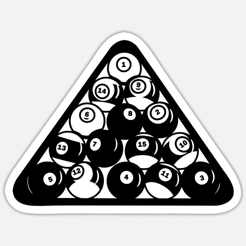 Triangle de billard - Sticker taille S (10 x 10 cm) - blanc mat
