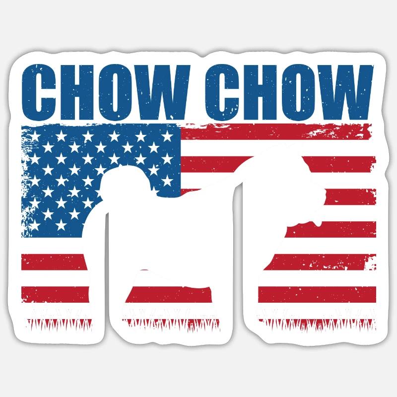 Chow Chow - Sticker taille S (10 x 10 cm) - blanc mat