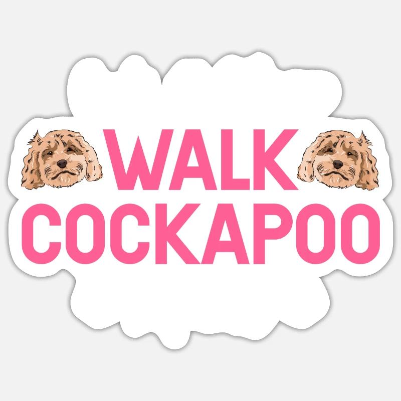 Cockapoo Chien - Sticker taille S (10 x 10 cm) - blanc mat
