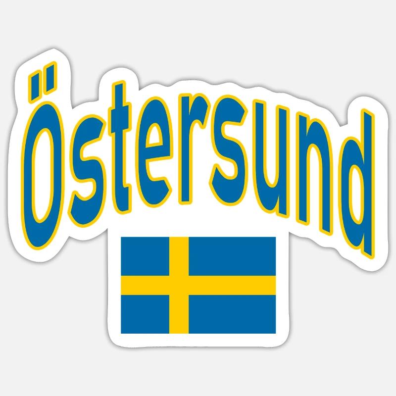 Drapeau suédois d’Östersund - Sticker taille S (10 x 10 cm) - blanc mat
