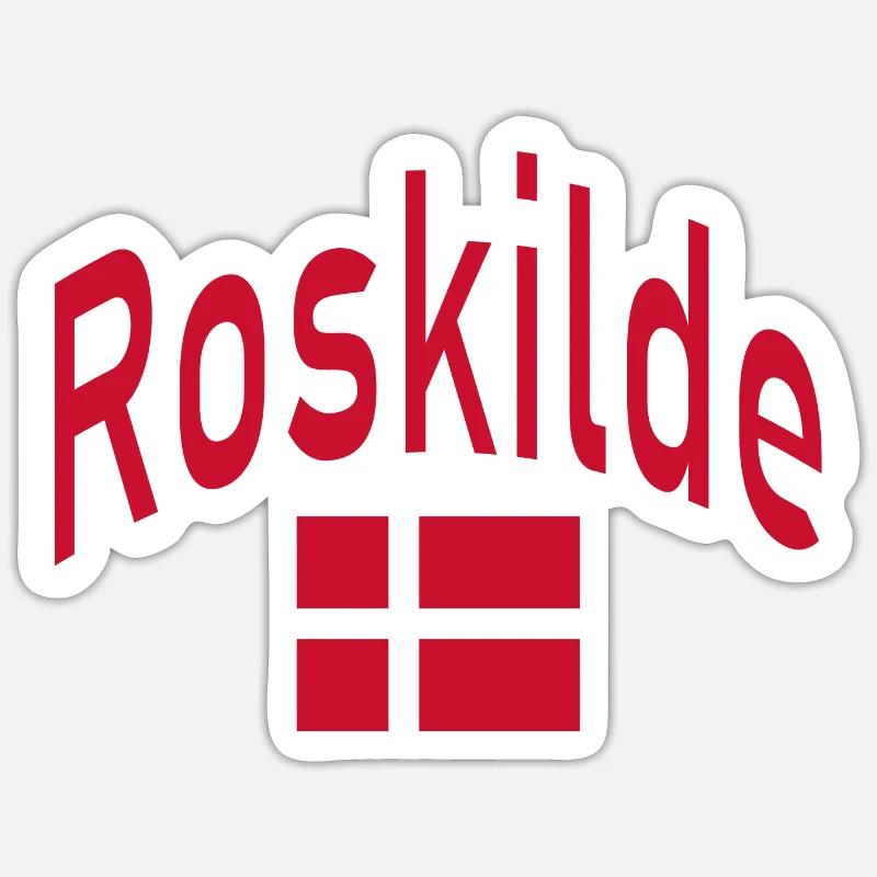 Drapeau de Roskilde Danemark Sticker taille S (10 x 10 cm)