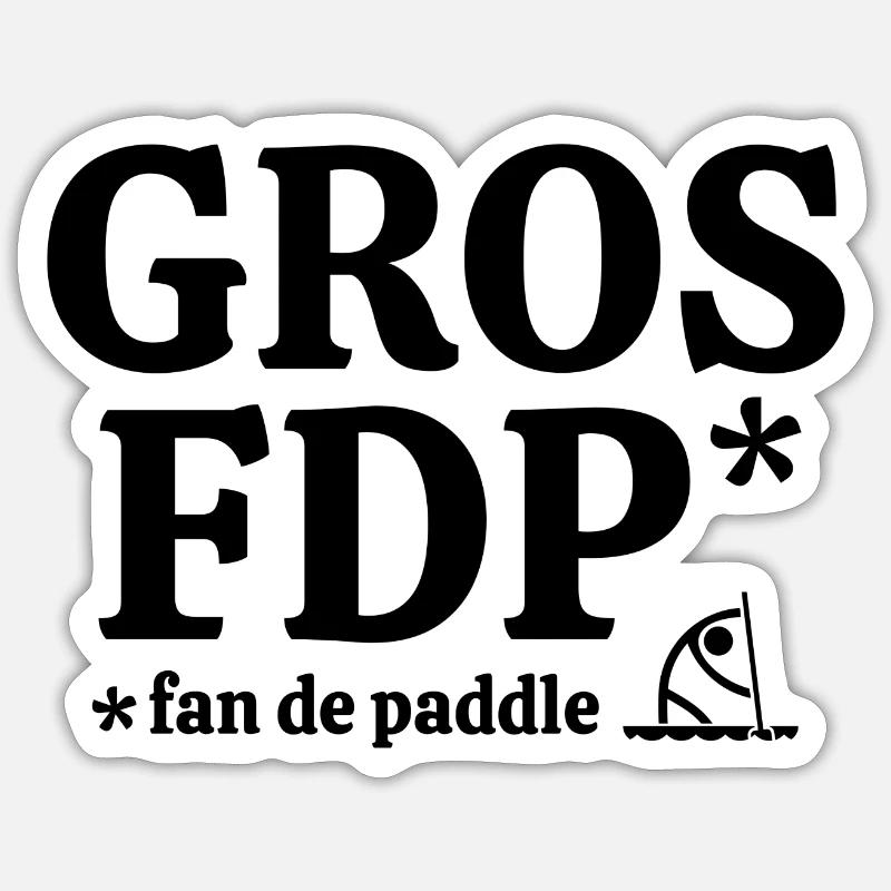 paddle, paddling, fan de paddle - Sticker taille S (10 x 10 cm) - blanc mat