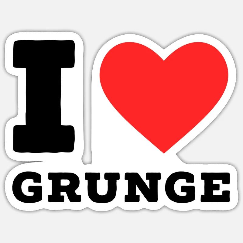 J’adore le grunge - Sticker taille S (10 x 10 cm) - blanc mat