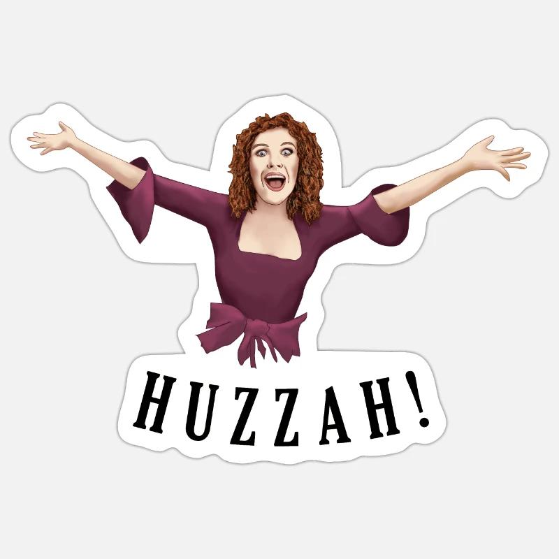 HUZZAH! - Sticker taille S (10 x 10 cm) - blanc mat