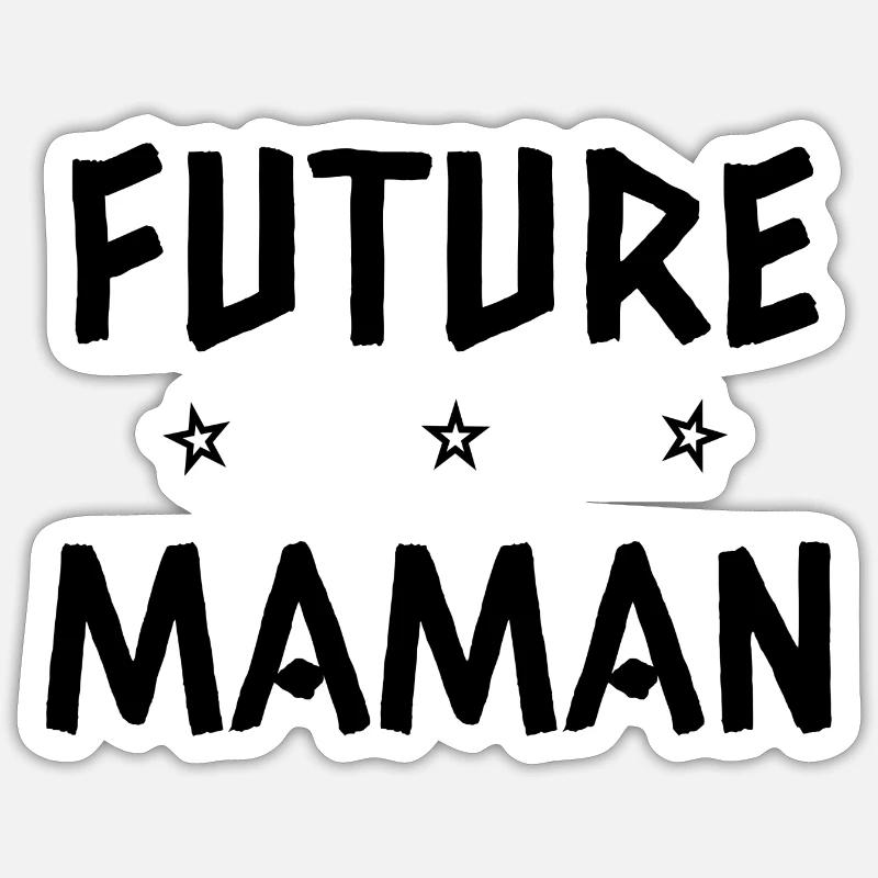 Future maman - Sticker taille S (10 x 10 cm) - blanc mat