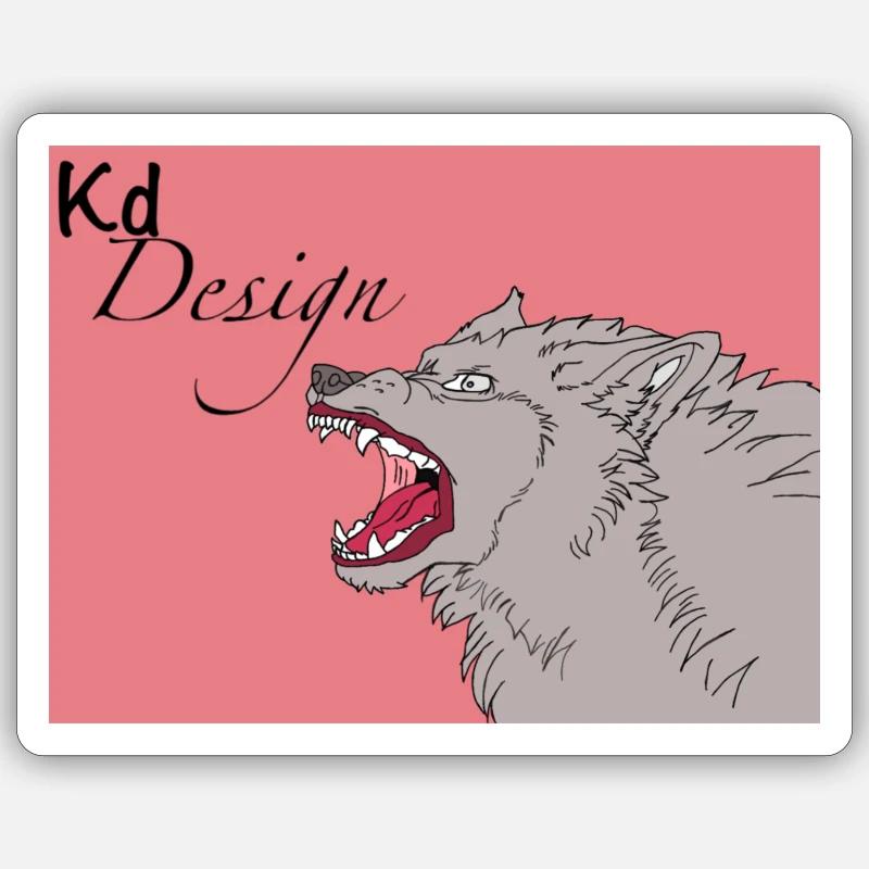 Wild wolf design - Sticker size S (10 x 10 cm) - white matte