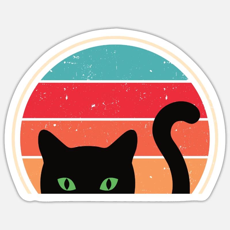 Lustige Katze Blick - Sticker Größe S (10 x 10 cm) - Mattweiß