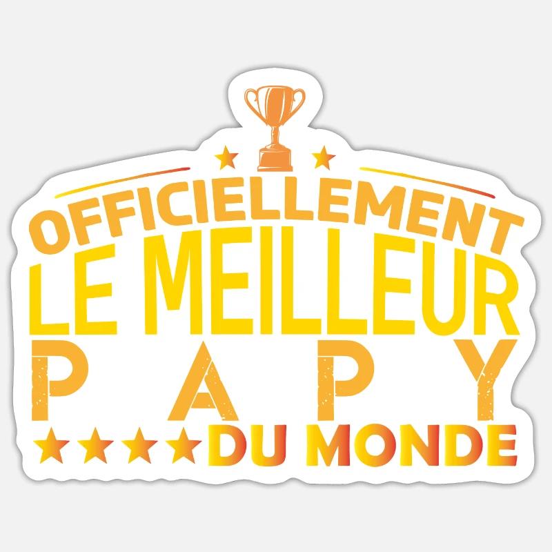 Papy Cadeau pour papy Anniversaire papy Papa - Sticker taille S (10 x 10 cm) - blanc mat