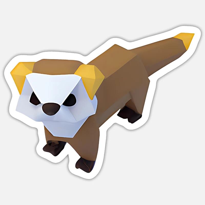 Polygon ferrets - Sticker size S (10 x 10 cm) - white matte