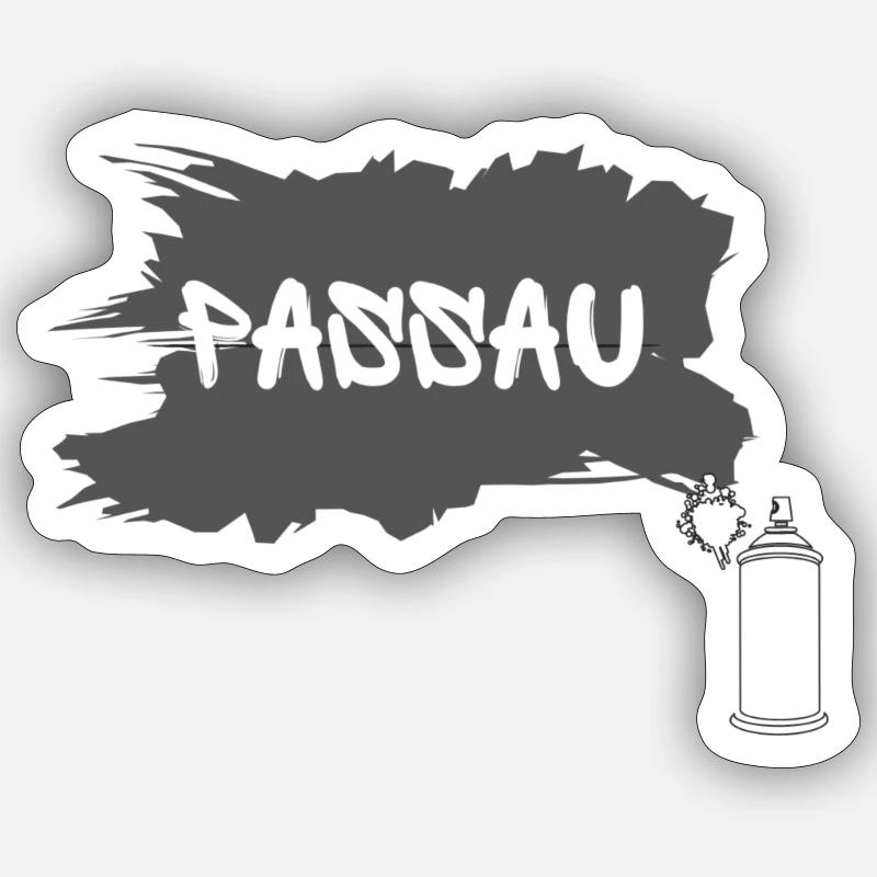Fancy Passau Street & Graffity Style - Sticker Größe S (10 x 10 cm) - Mattweiß