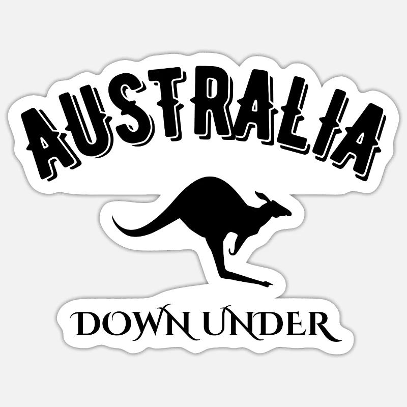 australia down under - Sticker taille S (10 x 10 cm) - blanc mat