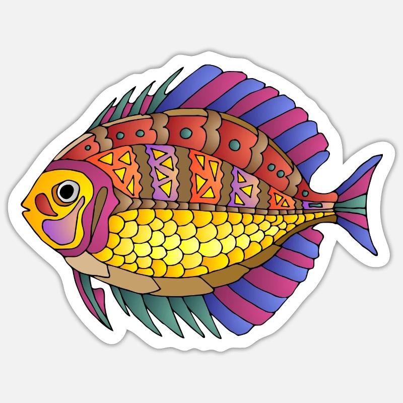 Fisch - Sticker Größe S (10 x 10 cm) - Mattweiß