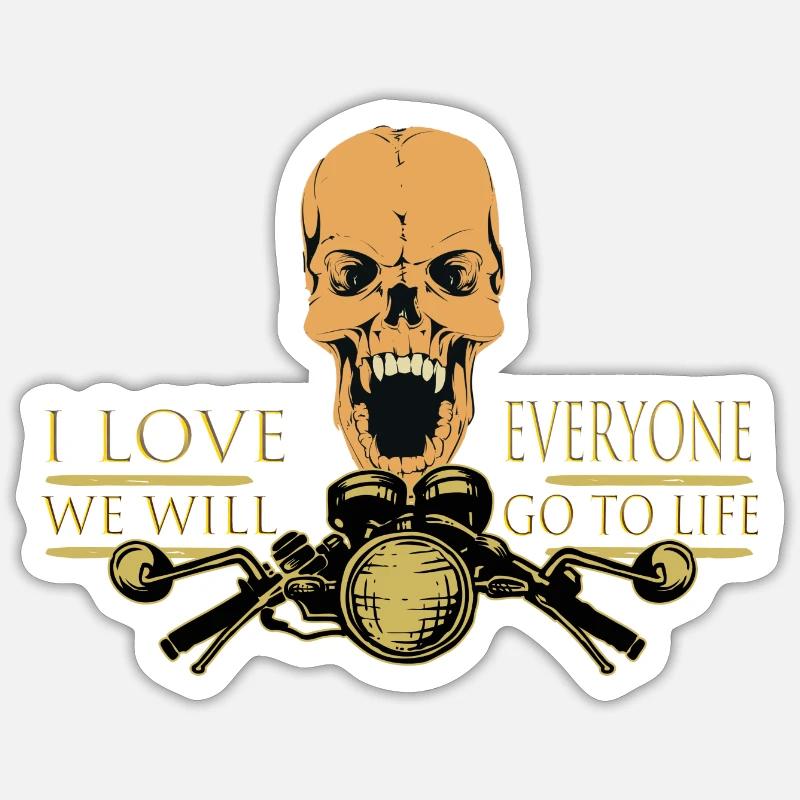 Biker - Sticker Größe S (10 x 10 cm) - Mattweiß