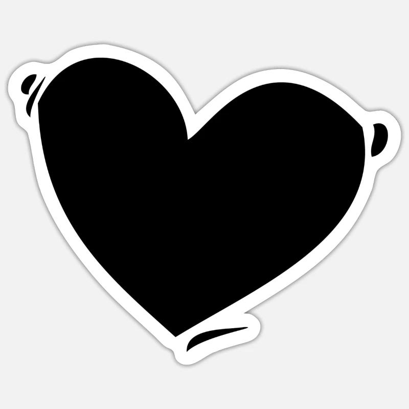 Cœur - Sticker taille S (10 x 10 cm) - blanc mat