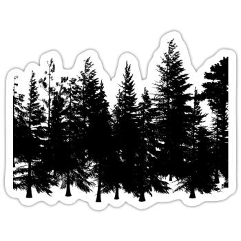 Wald Umriss - Sticker Größe S (10 x 10 cm) - Mattweiß - Vorne