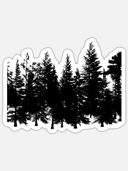 Contour de la forêt - Sticker taille S (10 x 10 cm) - blanc mat