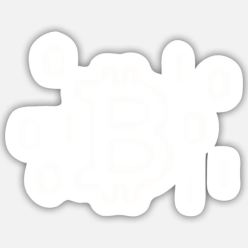 Bitcoin binary - Sticker size S (10 x 10 cm) - white matte